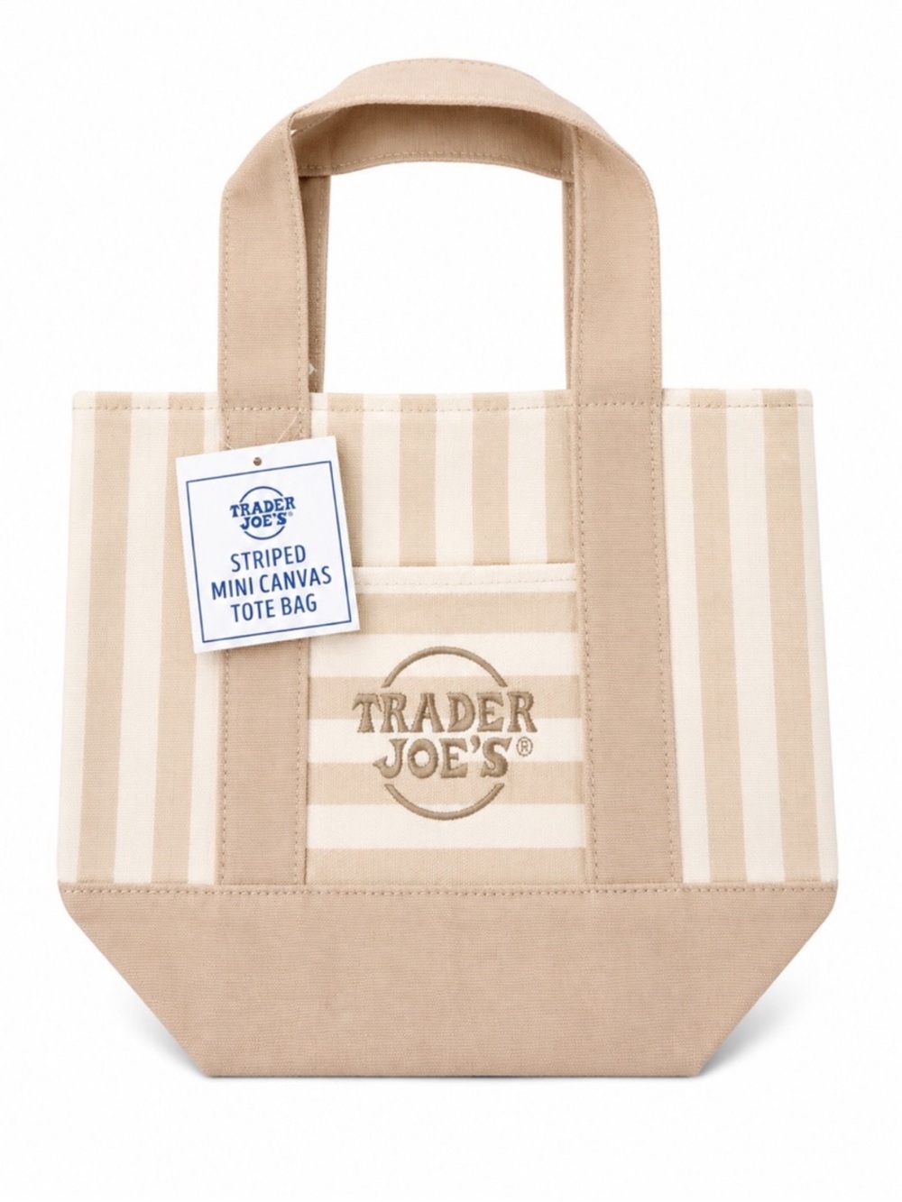 Trader Joe’s Tan Stripe Canvas Tote Bag